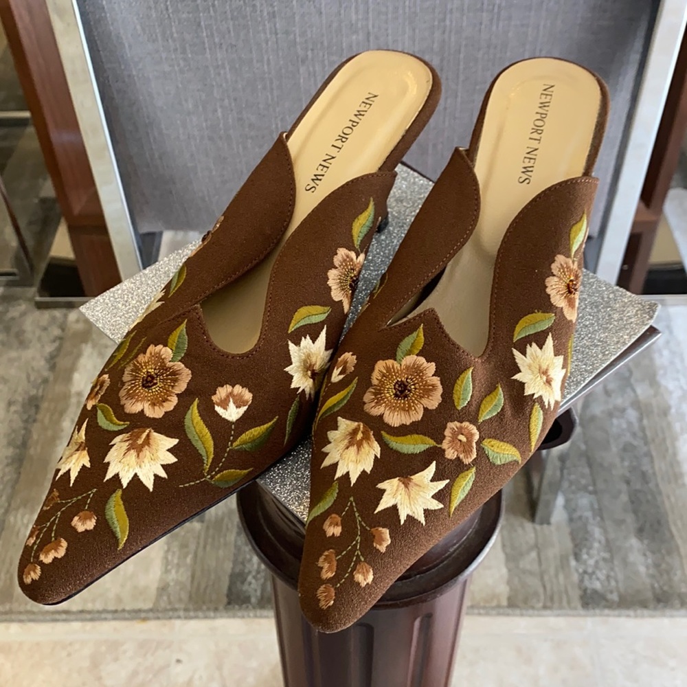 Brown slip on shoes
